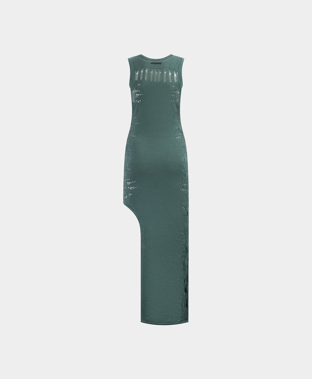 DP - Bistro Green Asymmetric Ladder Dress - Packshot - Rear