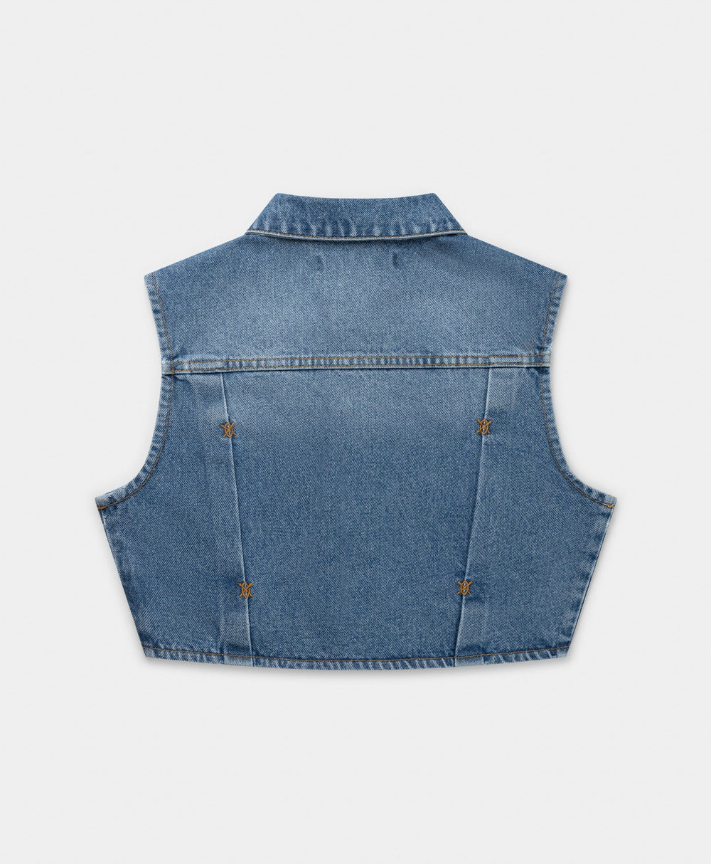 DP - Light Blue Asola Sleeveless Top - Packshot - Rear