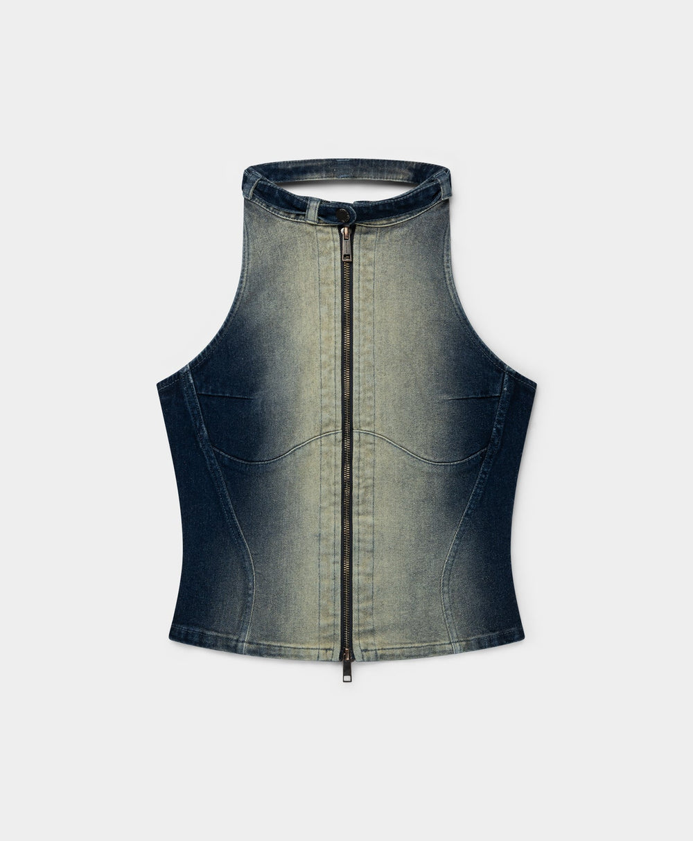 DP - Bleached Denim Blue Top - Packshot - Front