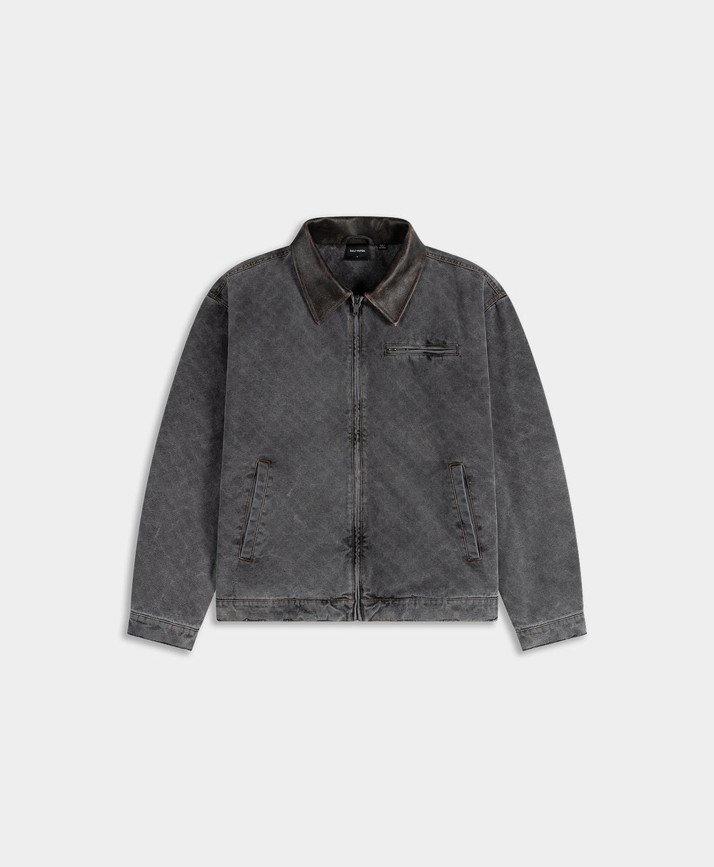 DP - Black Boxy Monogram Workwear Jacket - Packshot - front