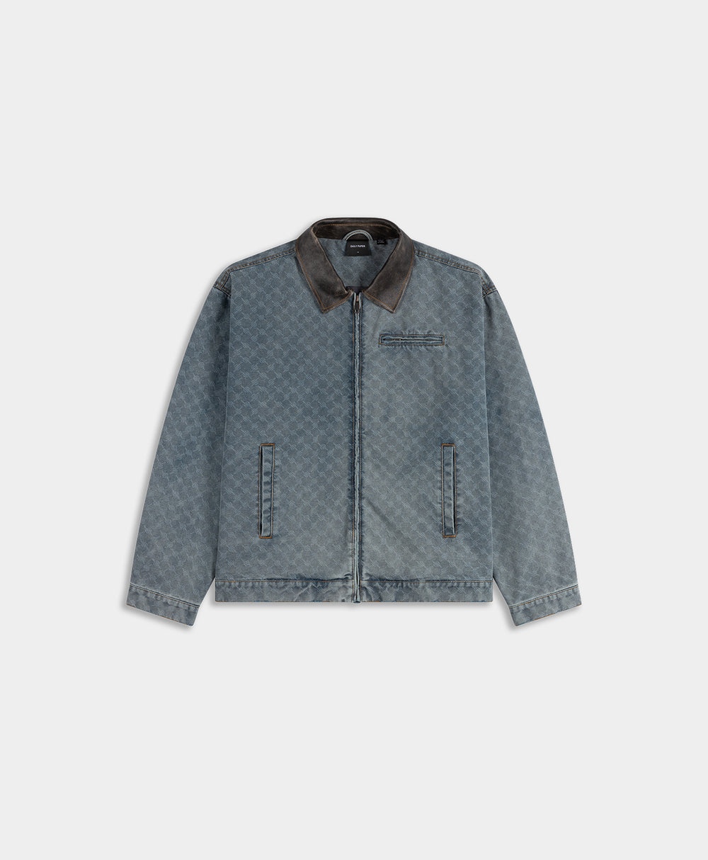 DP - Mid Blue Boxy Monogram Workwear Jacket - Packshot - front