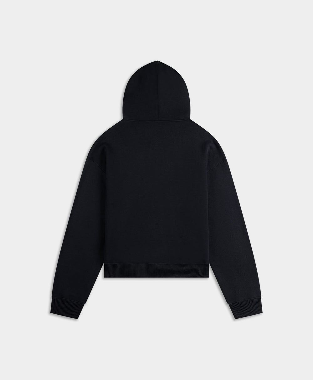 DP - Black Boxy Zip Up Hoodie - Packshot - rear
