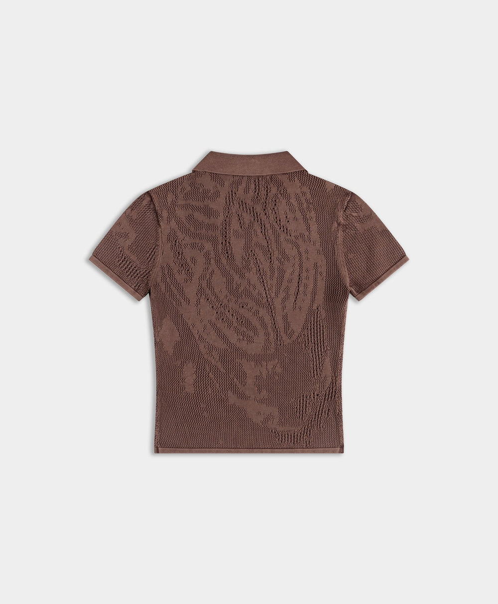 DP - Bordeaux Red Braided Washed Polo - Packshot - Rear