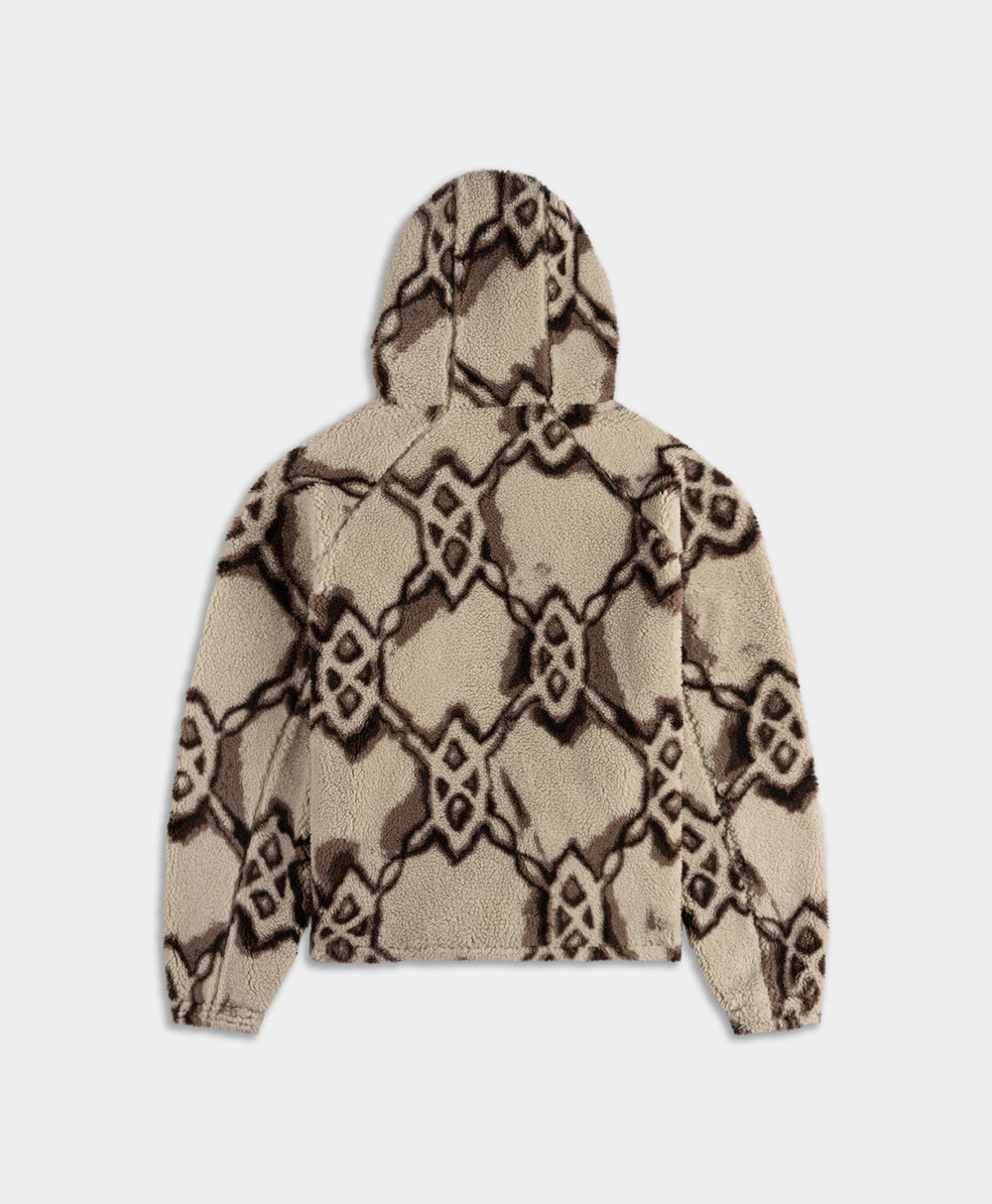 DP - Off White Burned Shield Sherpa Hoodie - Packshot - rear