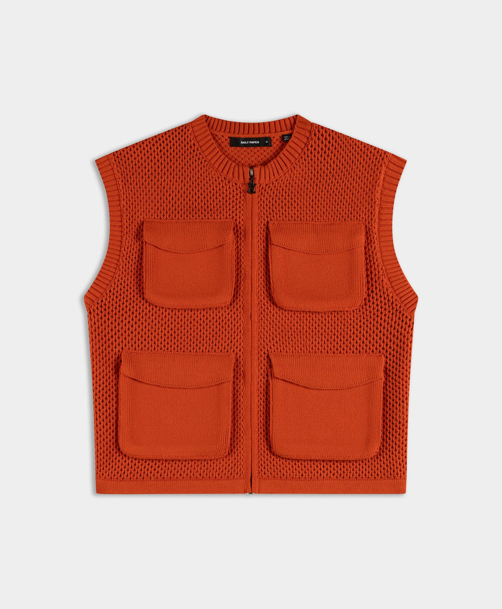 DP - Red Clay Crochet Vest - Packshot - front