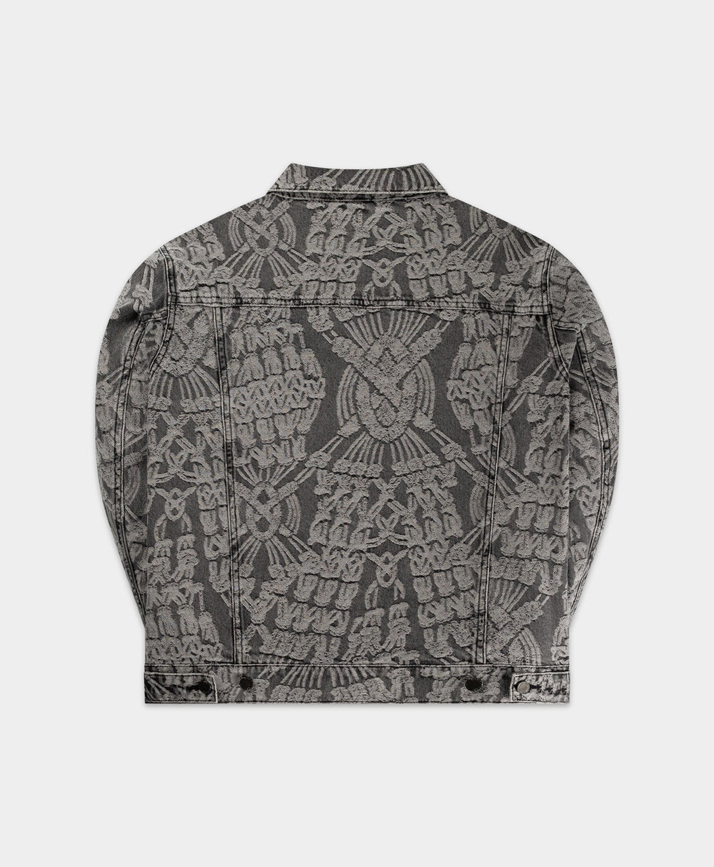 DP - Grey Denim Macrame Jacket - Packshot - Rear