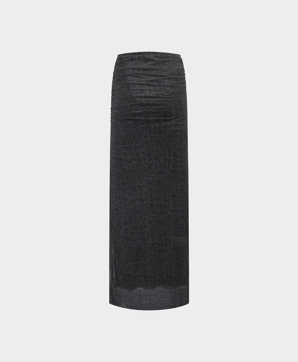 DP - Black Oyster Digital Croc Skirt - Packshot - Rear
