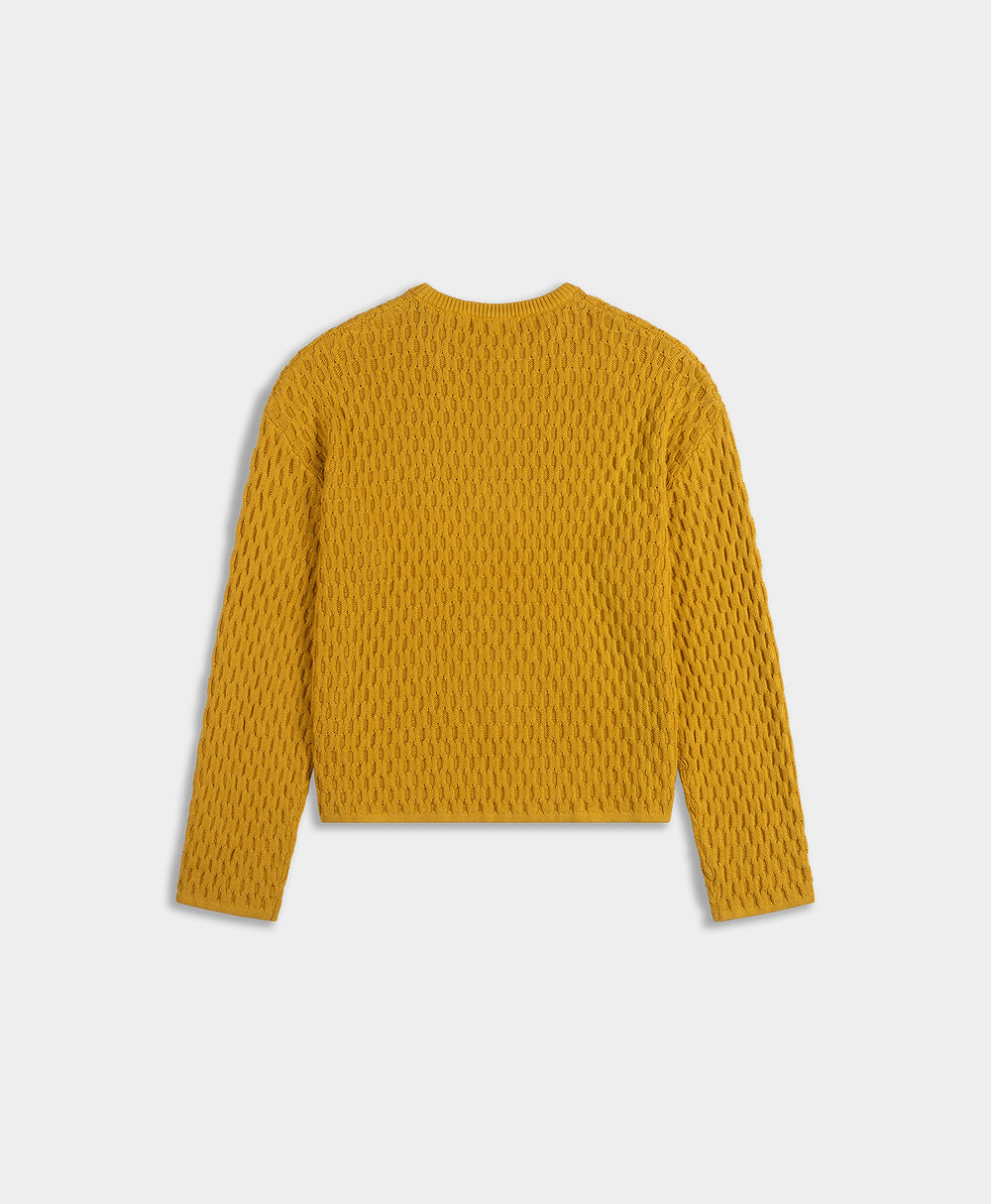 DP - Misted Yellow Dp Badge Flat Knit Sweater - Packshot - rear
