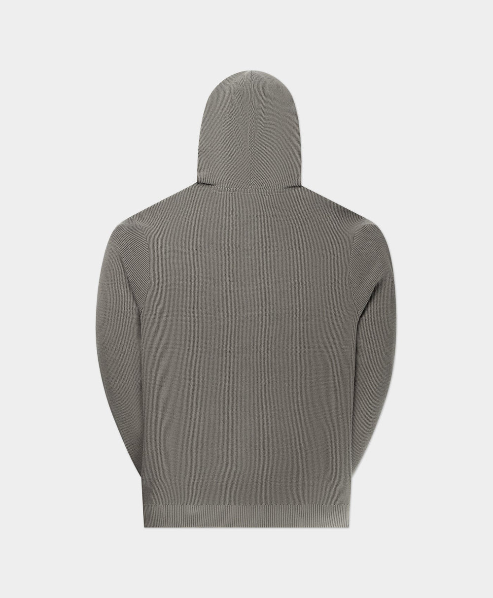 DP - Formal Grey Flat Knit Zip Hoodie - Packshot - Rear