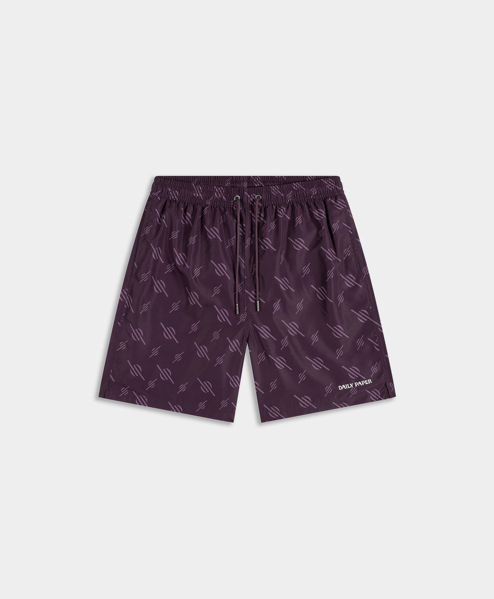 DP - Potent Purple Irregular Monogram Swim Shorts - Packshot - front
