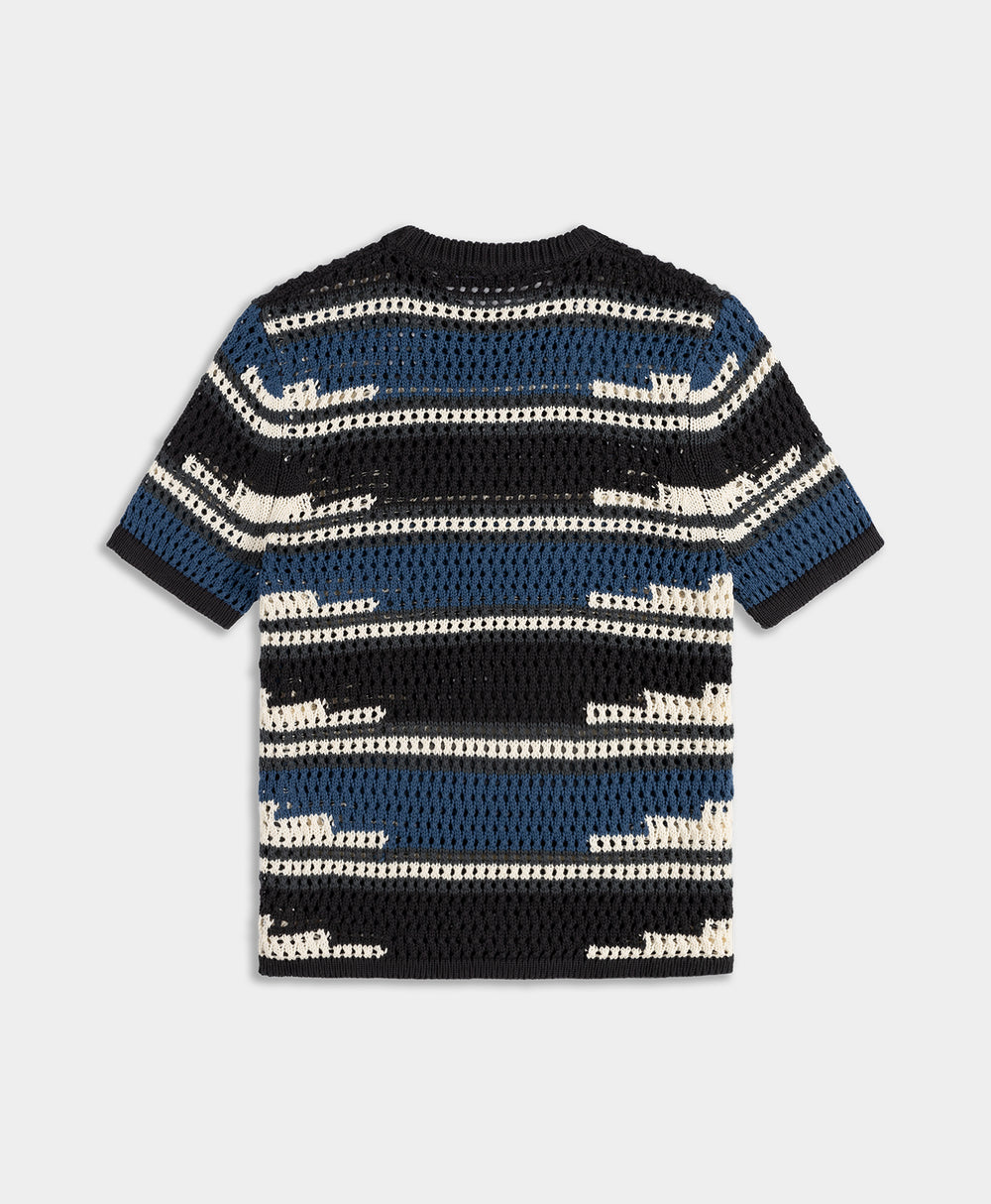 DP - Woodland Grey Kente Stripe Knit Shirt - Packshot - rear