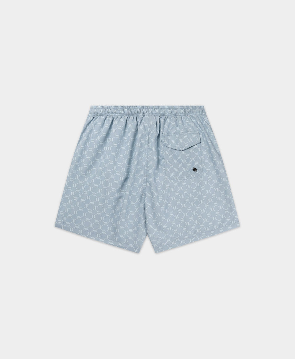 DP - Subdued Blue Logo Swim shorts - Packshot - rear