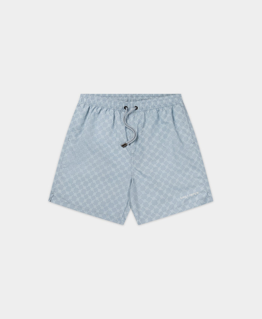 DP - Subdued Blue Logo Swim shorts - Packshot - front
