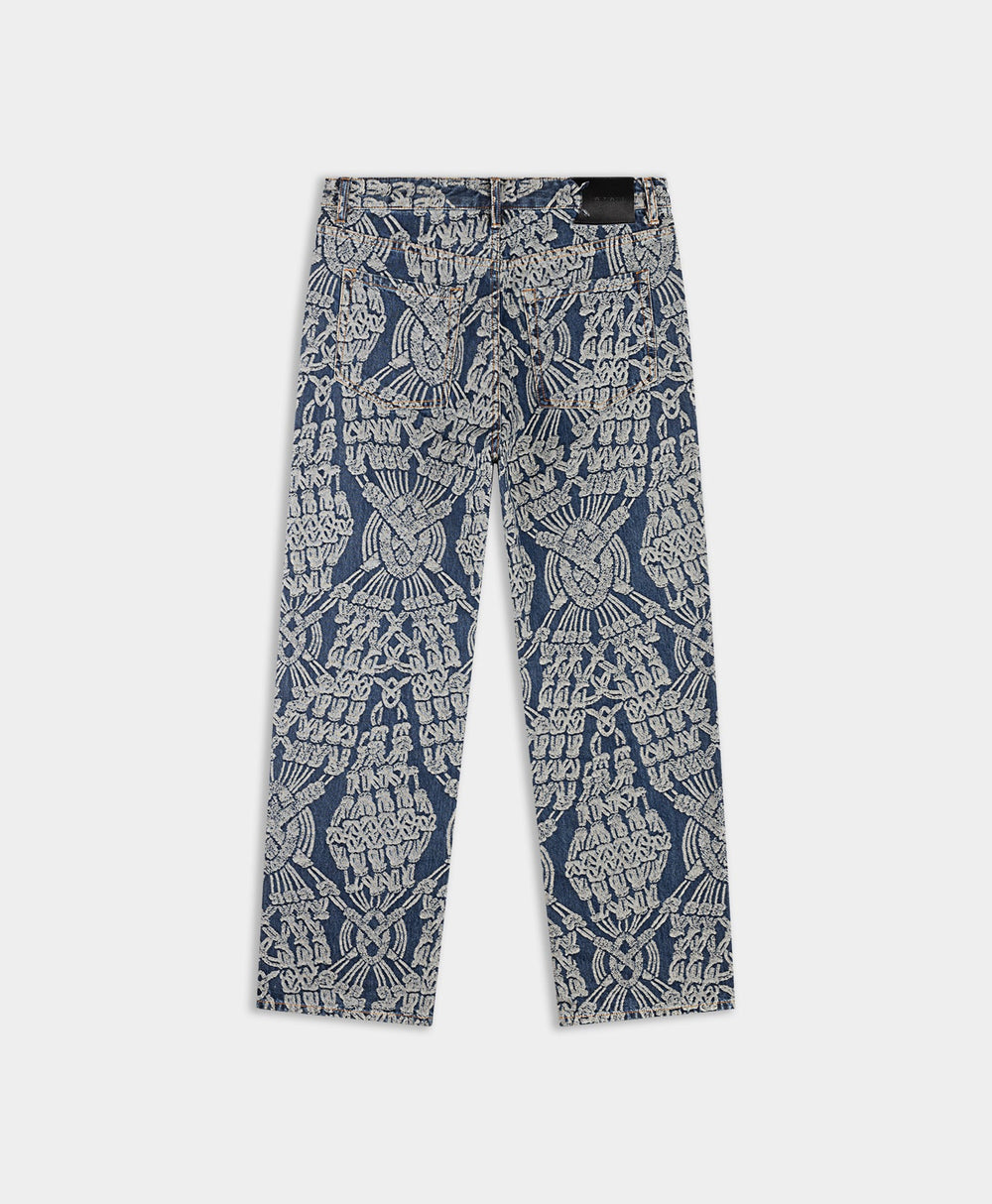 DP - Dark Blue Macrame Amba Jeans - Packshot - Rear
