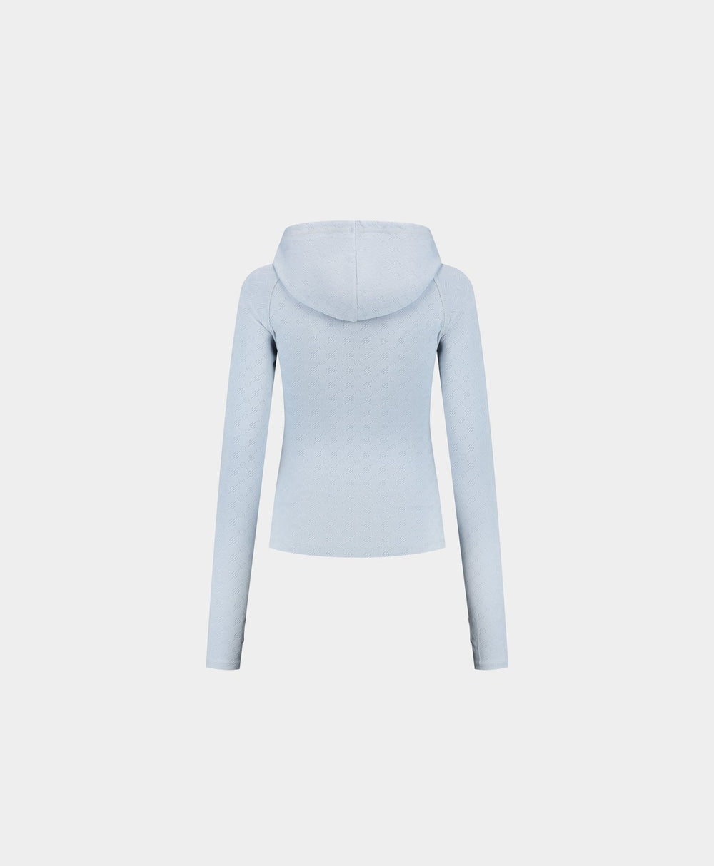 DP - Subdued Blue Monogram Fitted Hoodie - Packshot - Rear