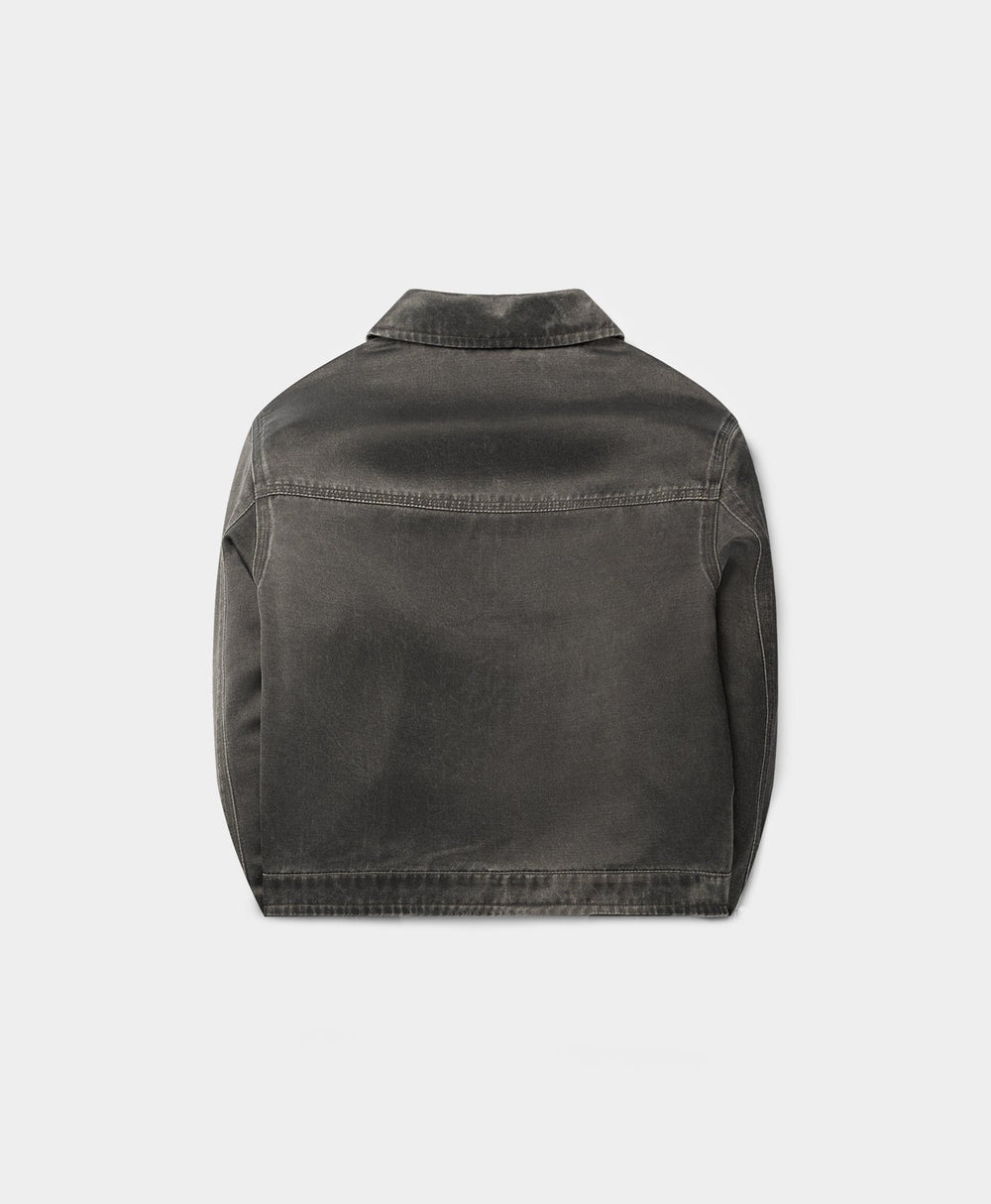DP - Black Oyster Satin Washed Jacket - Packshot - Rear