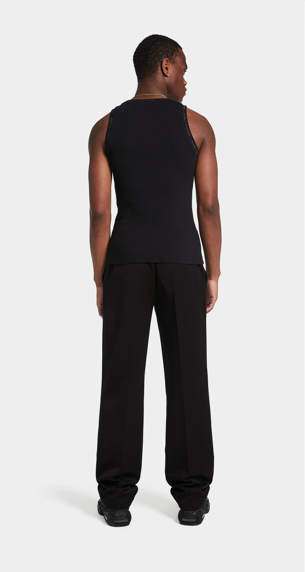 DP - Black Erib Tank Top - Men - Rear