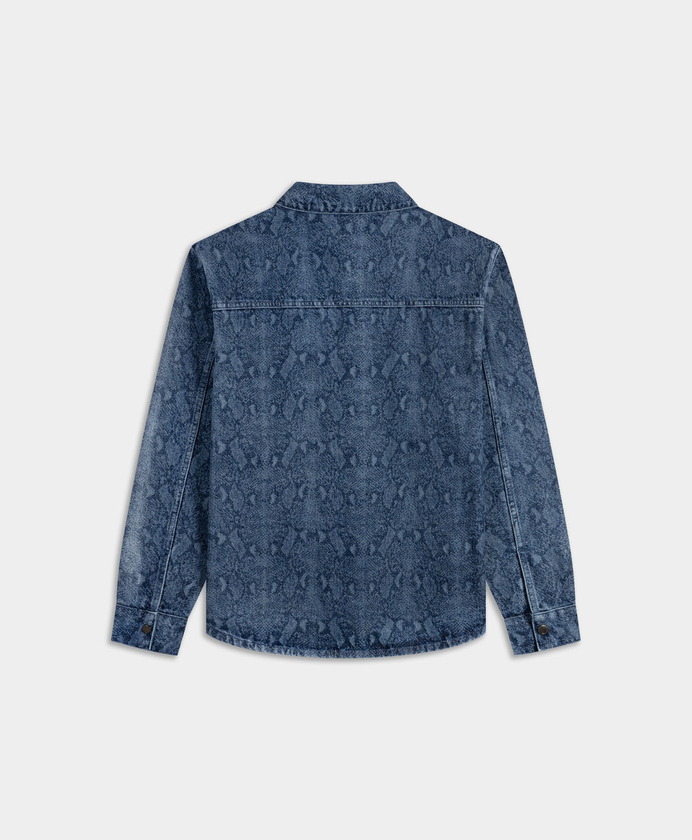 DP - Blue Snake Laser Rahul Denim Shirt -Packshot - Rear