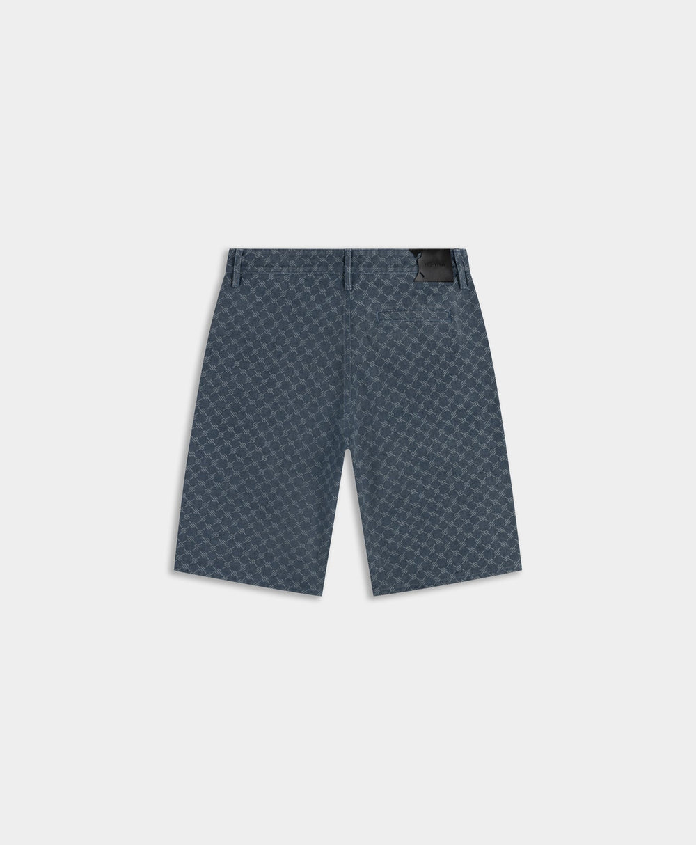 DP - Blue Wing Teal Washed Monogram Woven Shorts - Packshot - Rear