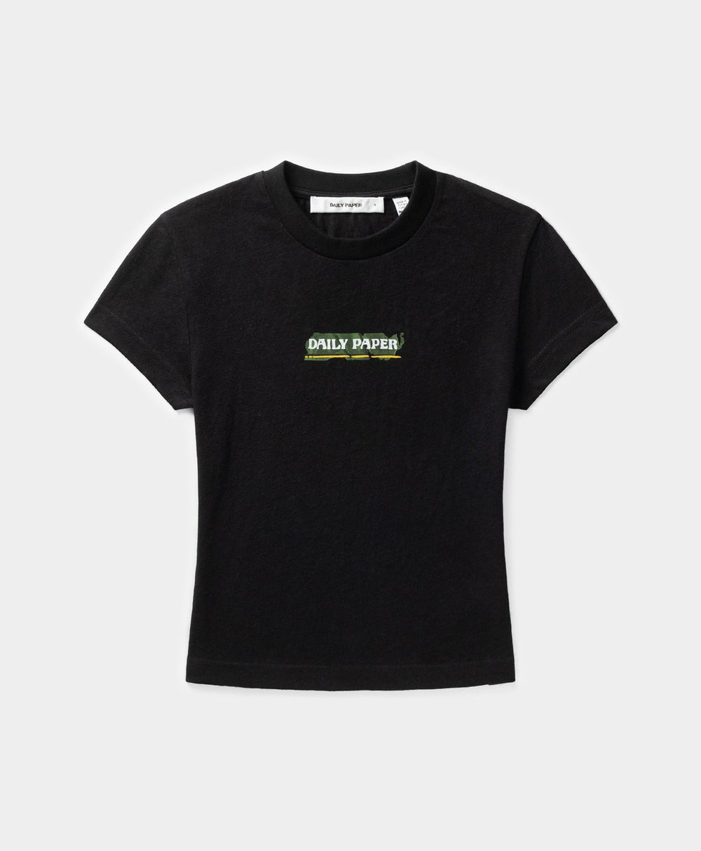 DP - Black Sticker Cap Sleeve T-Shirt - Packshot - front