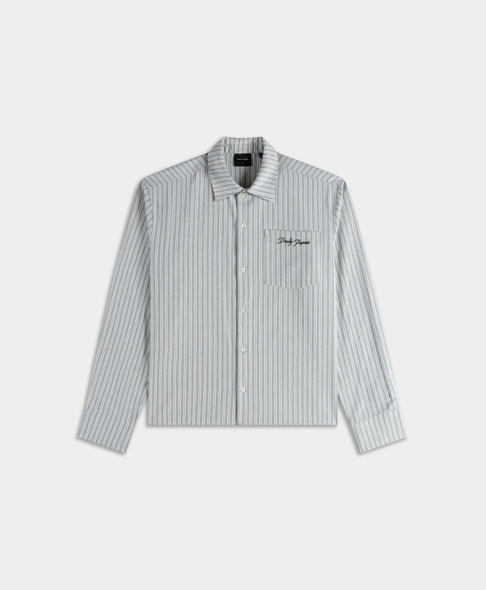 DP - Green Stripe Stripe Script Shirt - Packshot - front