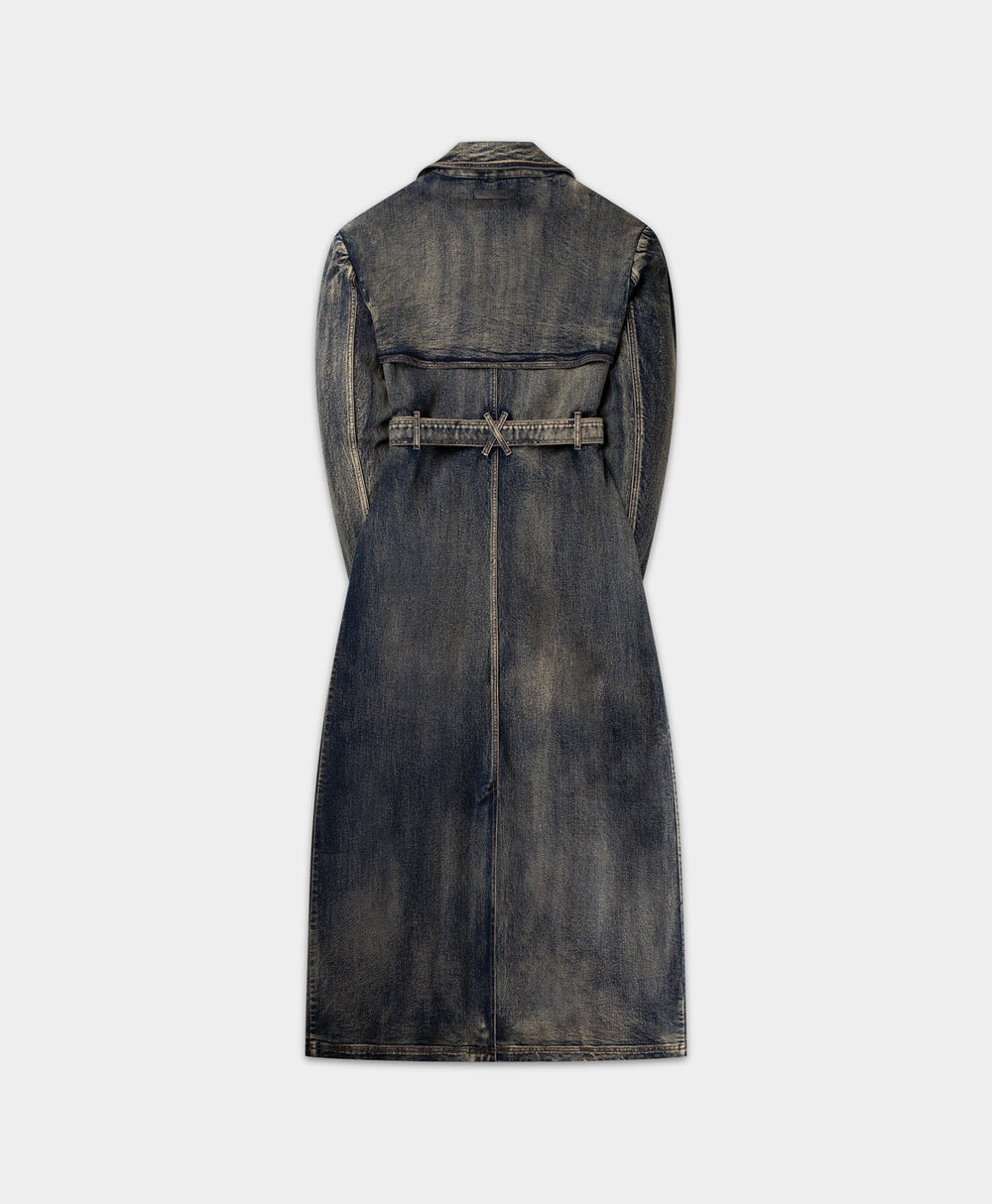 DP - Brown Wash Vintage Wash Trenchcoat - Packshot - Rear