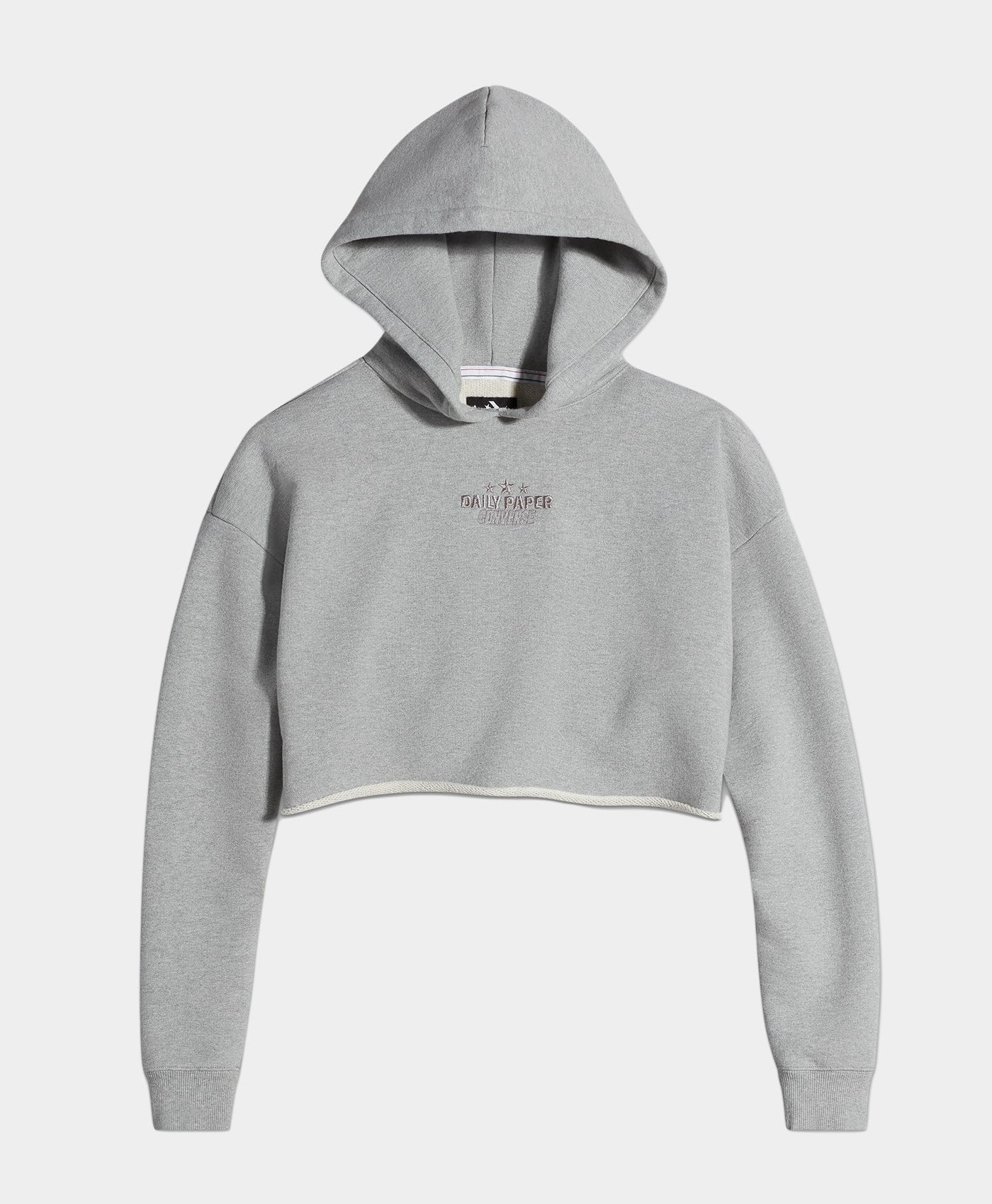 DP - Daily Paper X Converse Vintage Grey Cropped Hoodie - Packshot - front 