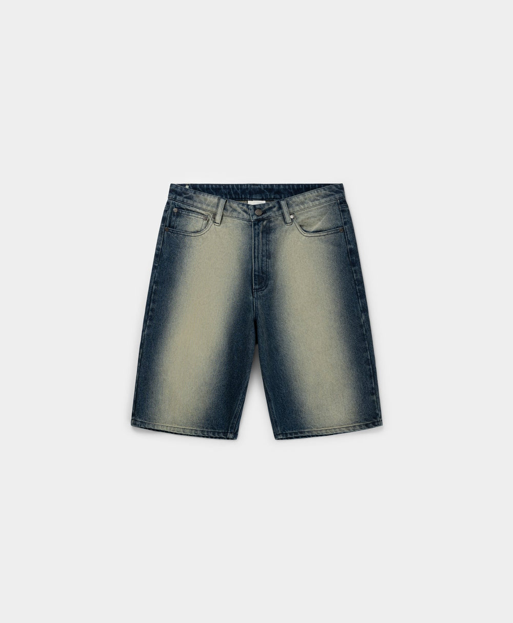 DP - Bleached Denim Blue Shorts - Packshot - Front