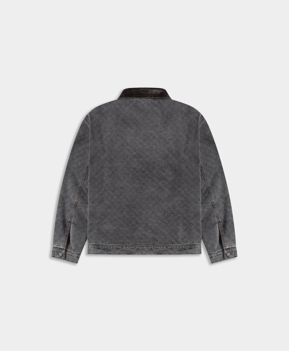 DP - Black Boxy Monogram Workwear Jacket - Packshot - rear