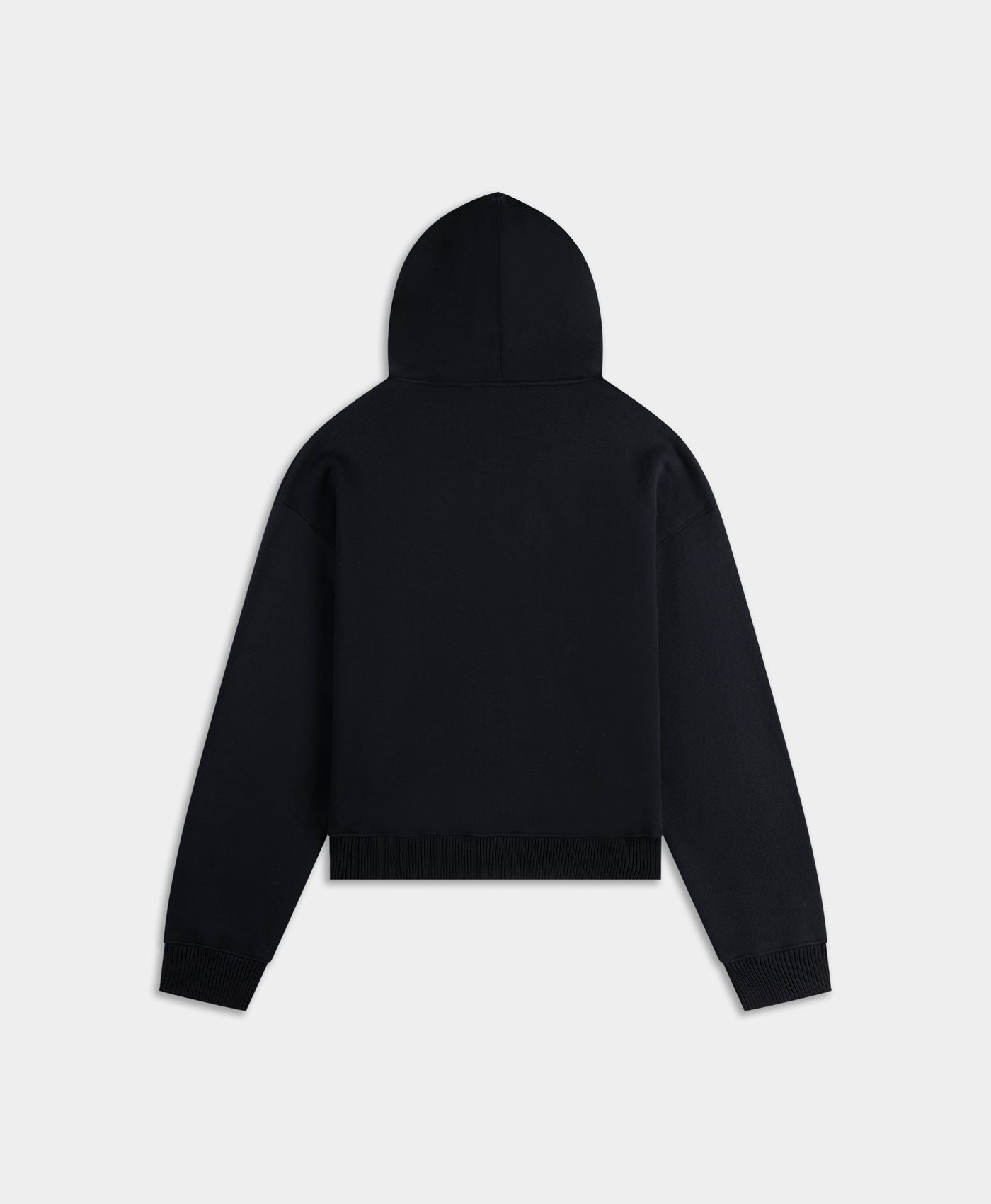DP - Black Boxy Zip Up Hoodie - Packshot - rear
