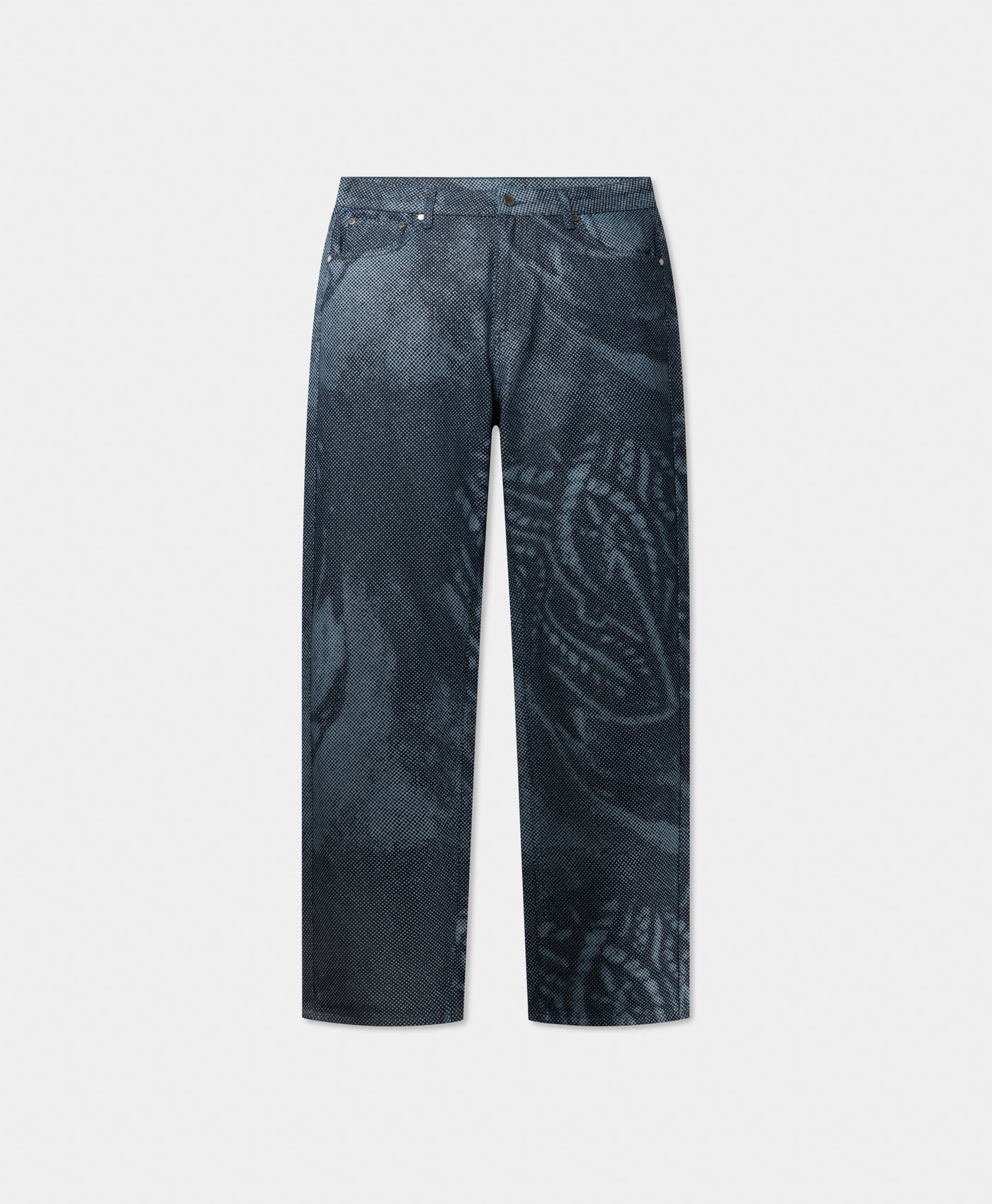 DP - Mid Blue Denim Braids Jeans - Packshot - Front