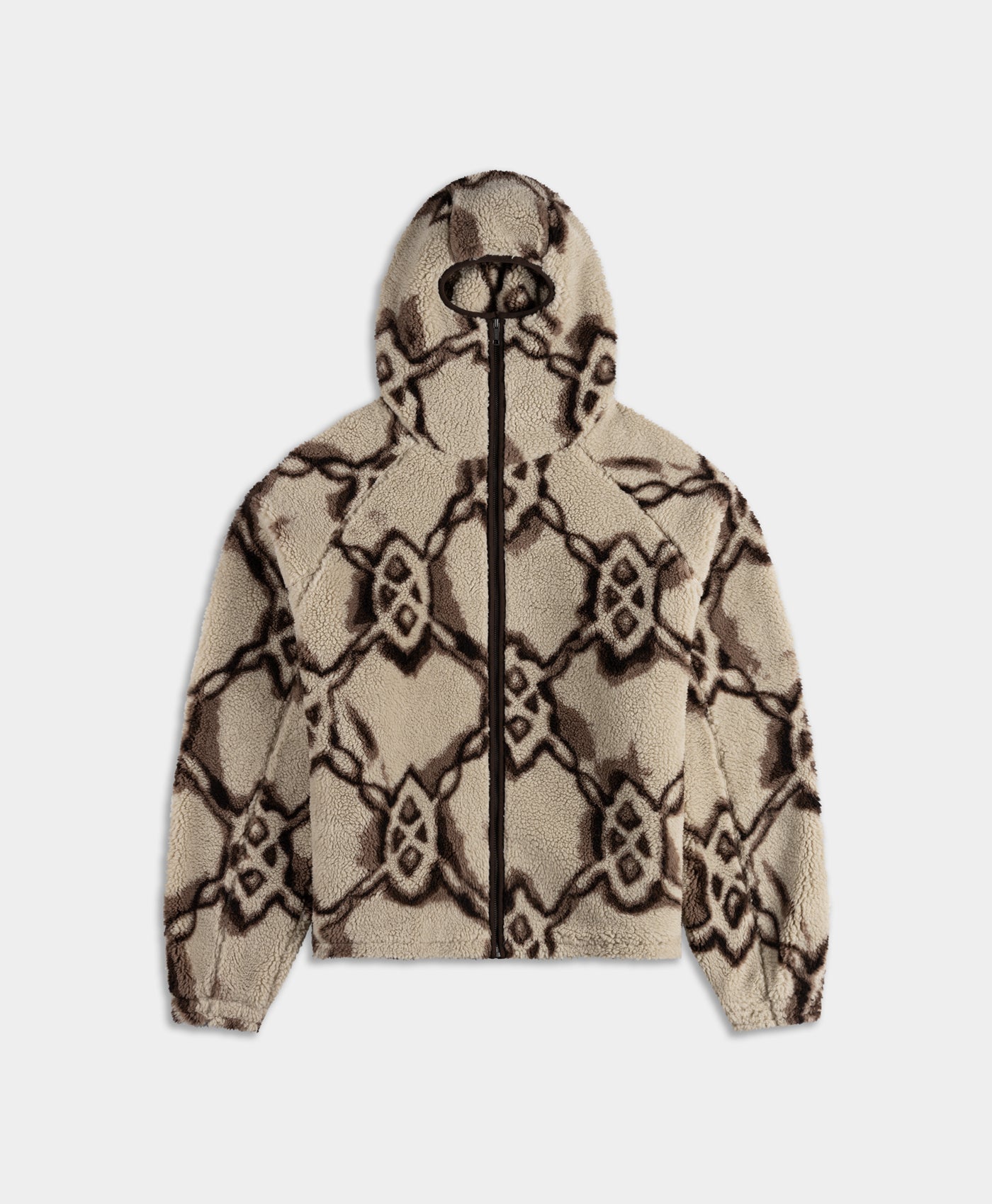 DP - Off White Burned Shield Sherpa Hoodie - Packshot - front 
