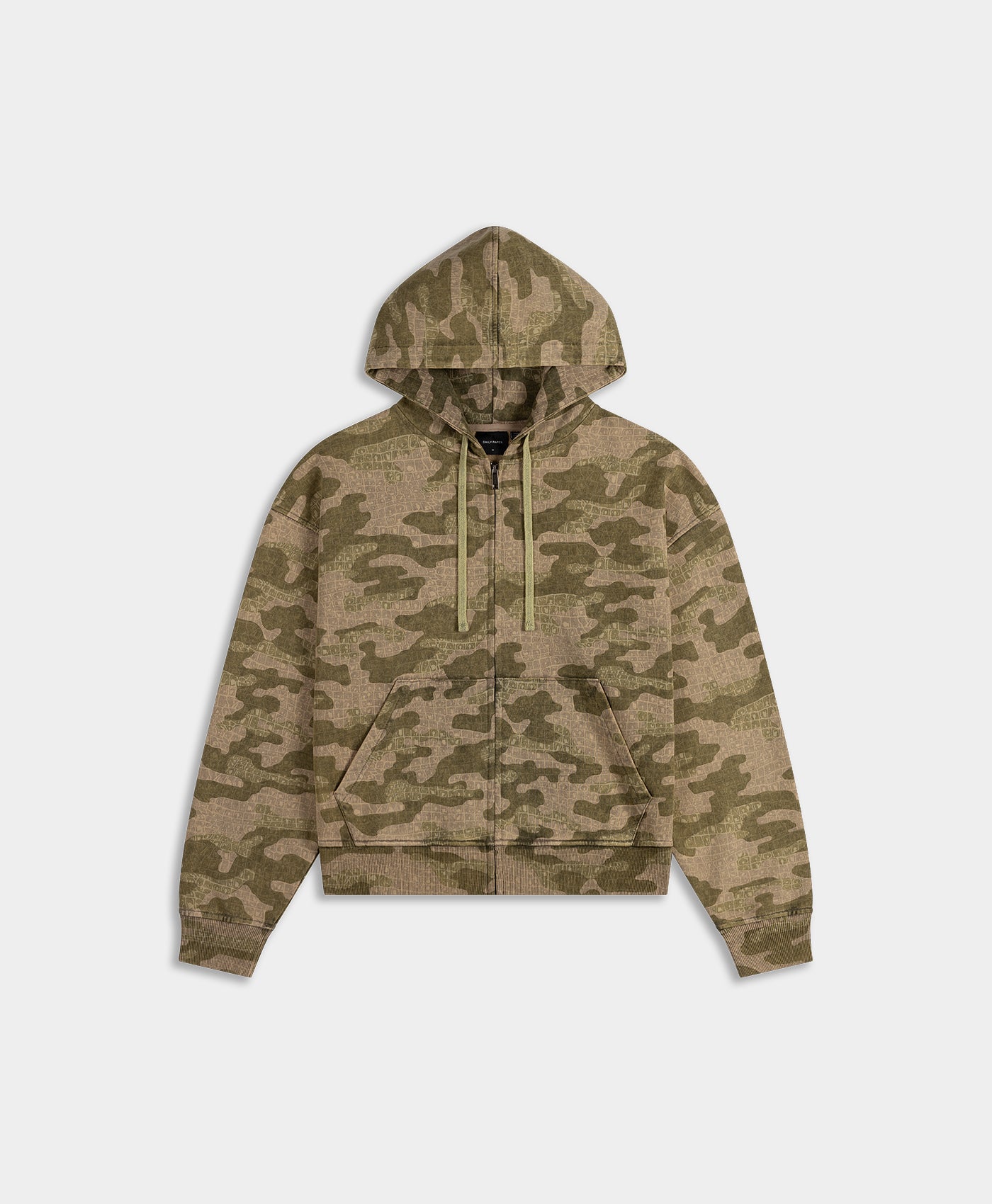 DP - AOP Boxy Camo Zip Up Hoodie - Packshot - front
