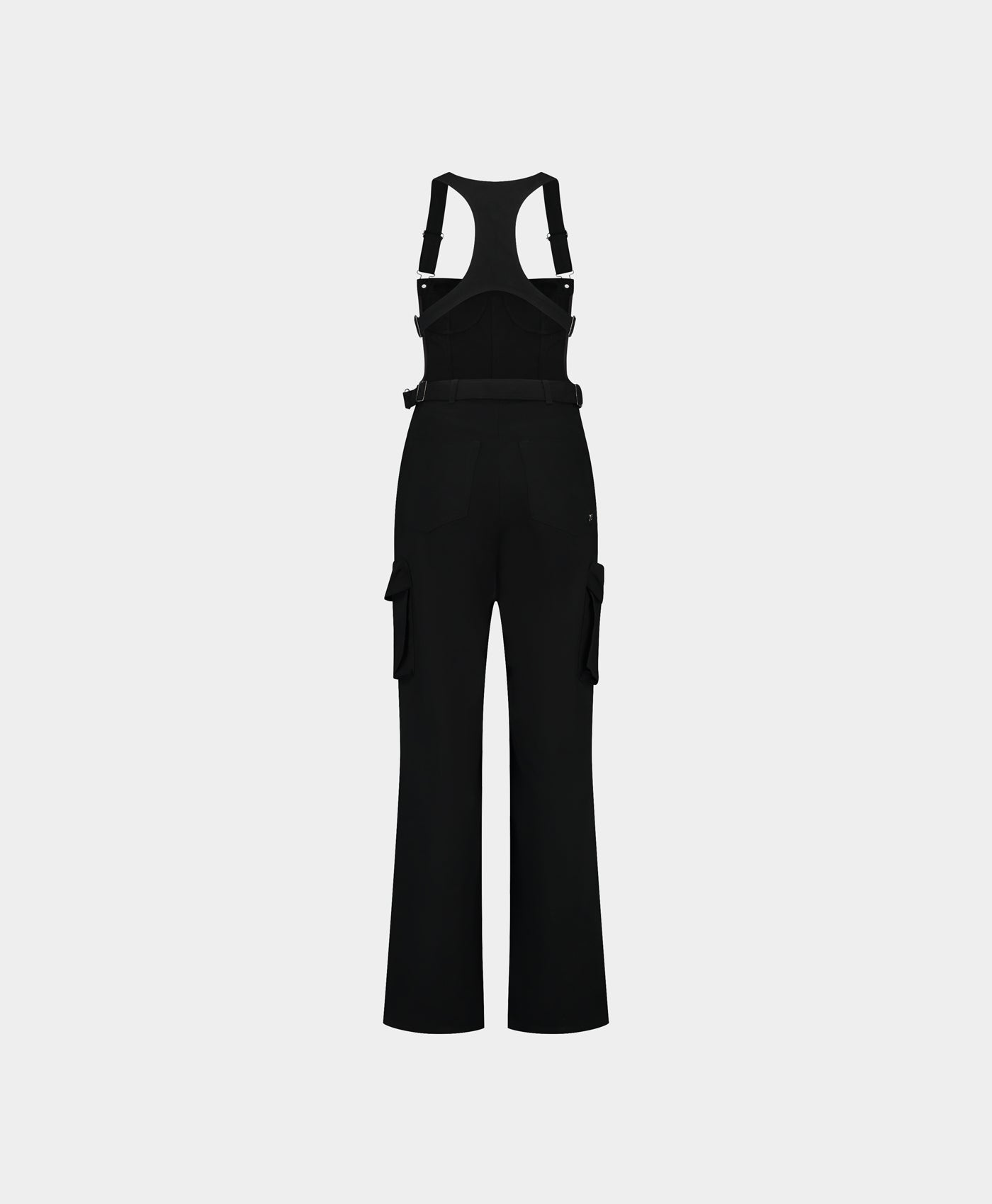 DP - Black Cotton Dungaree - Packshot - rear