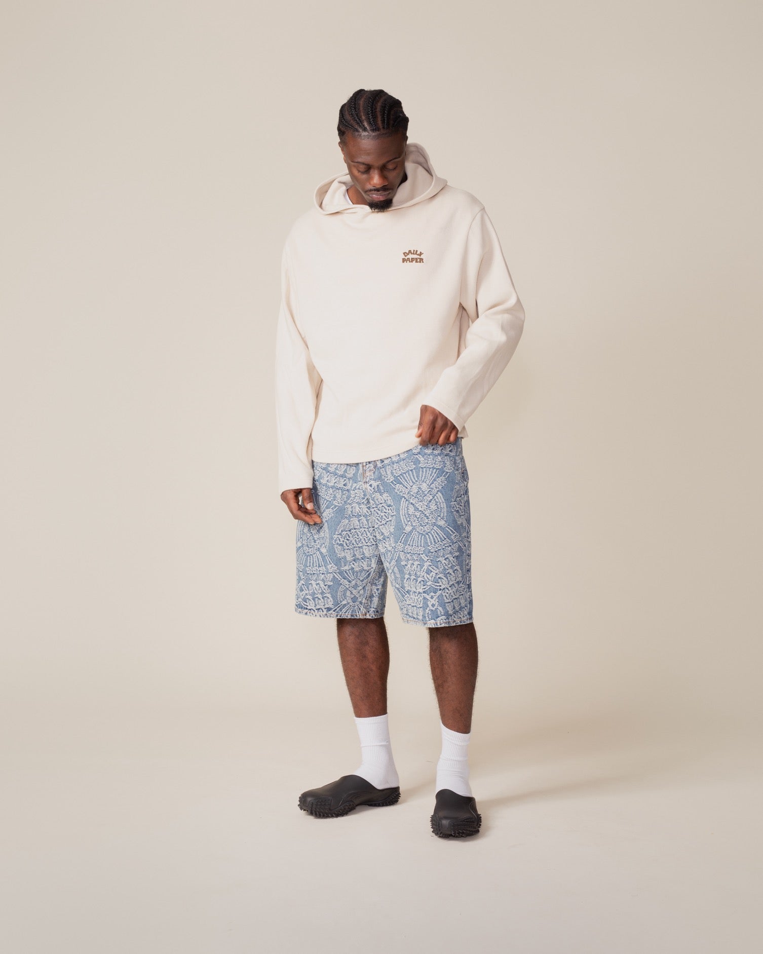 DP - Peyote Beige Dias Arch Stack Oversized Hoodie - Modelshot - Men