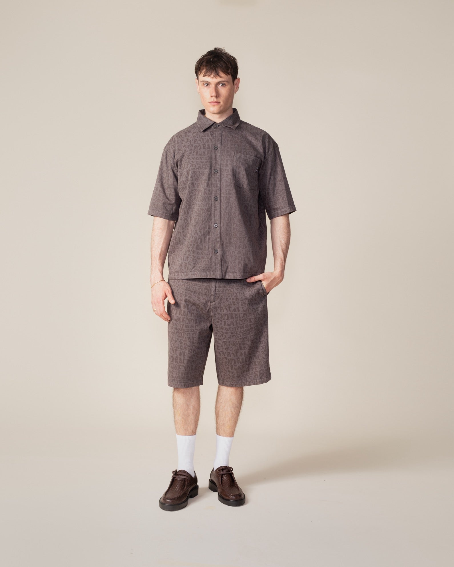 DP - Black Oyster Digital Croc Shorts - Modelshot - Men