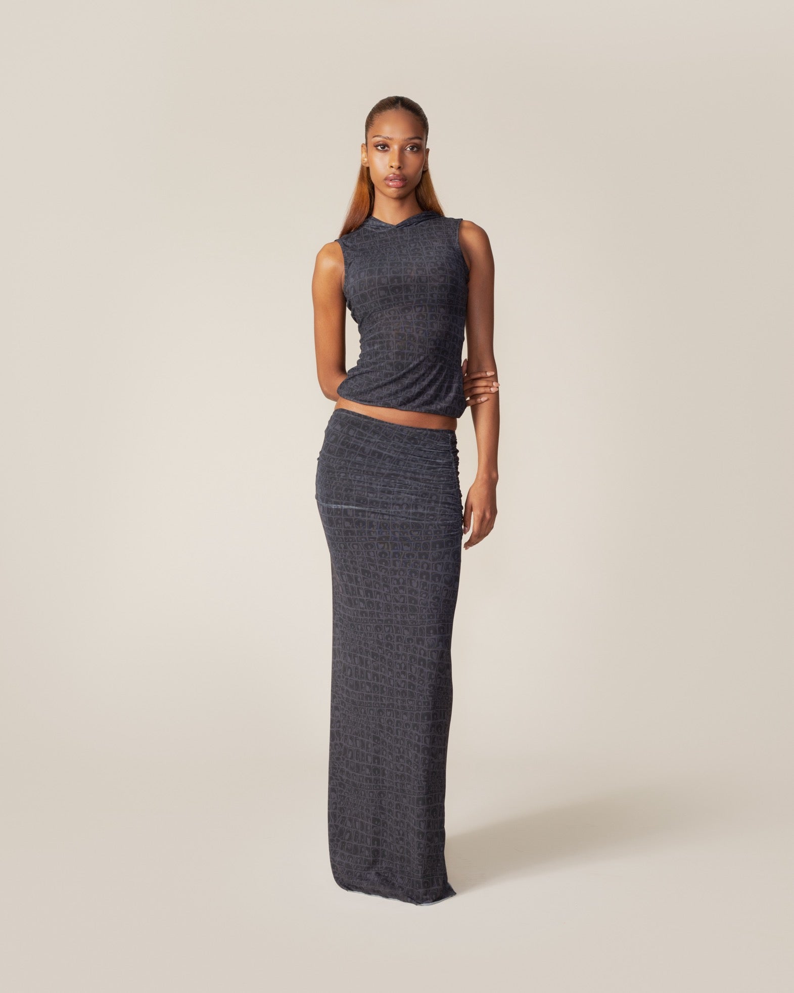 DP - Black Oyster Digital Croc Skirt - wmn - Front