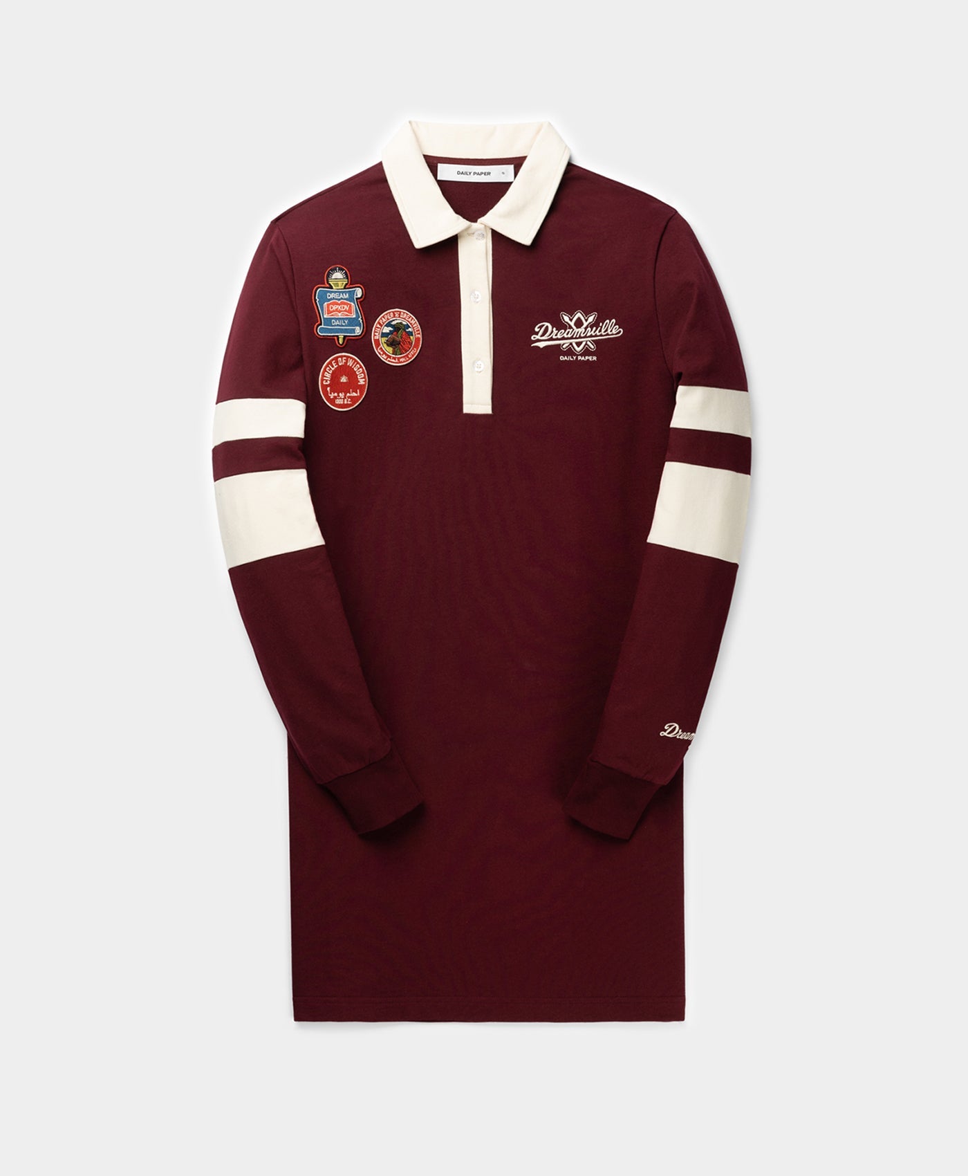 DP - Daily Paper x Dreamville Bordeaux Cream Polo Dress - Packshot - Front
