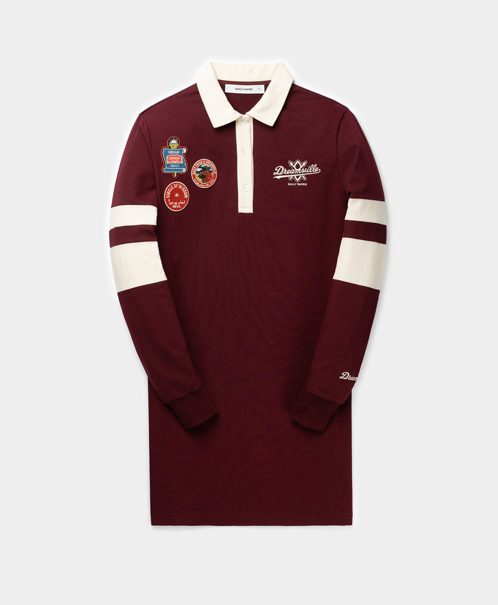 DP - Daily Paper x Dreamville Bordeaux Cream Polo Dress - Packshot - Front