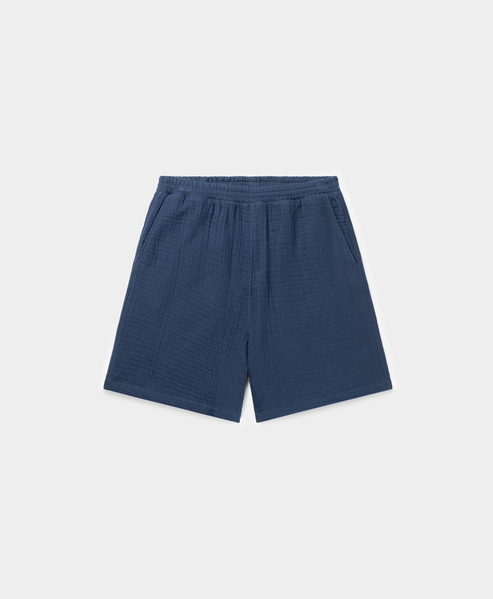 DP - Pageant Blue Enzi Seersucker Short - Packshot - Front