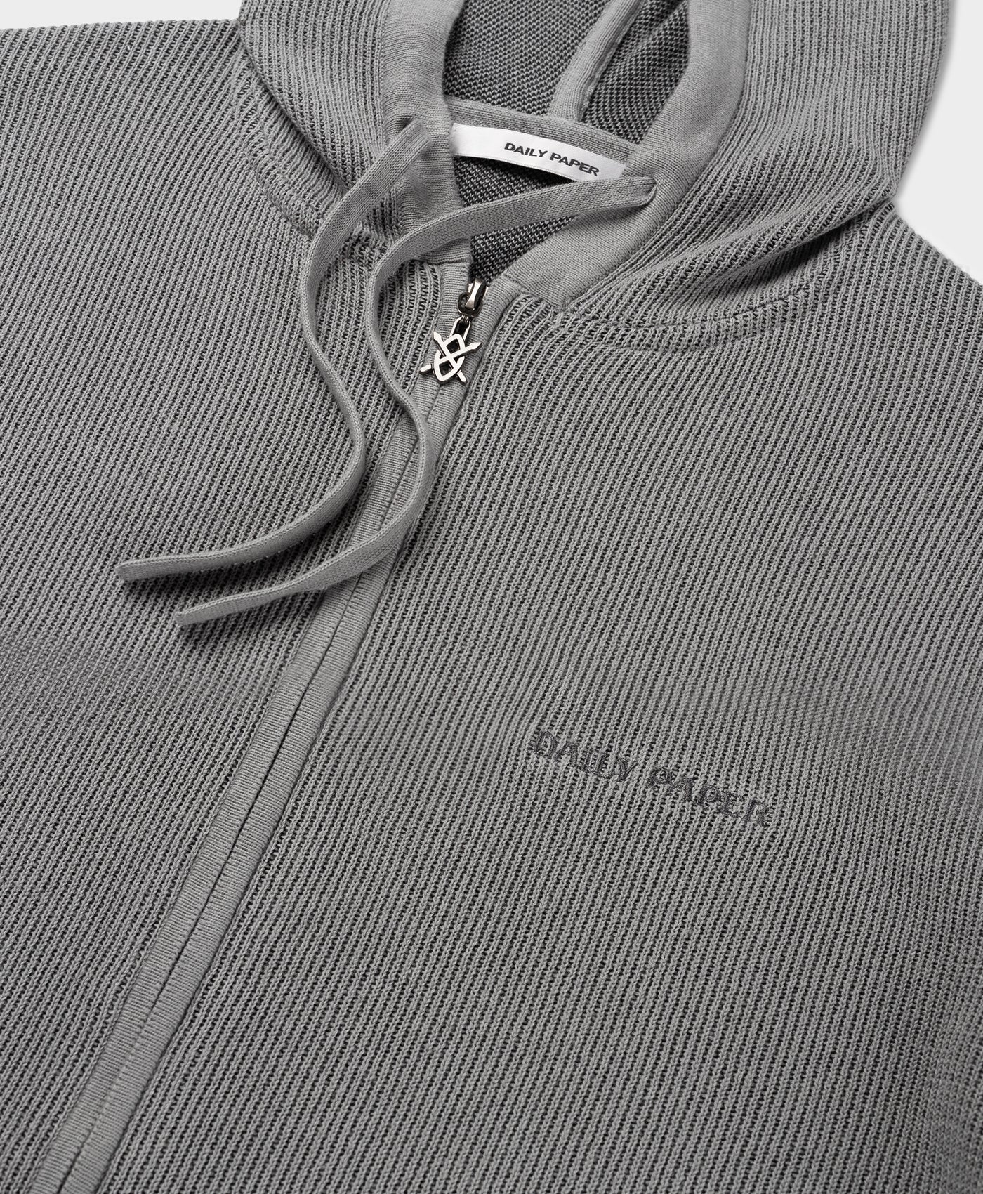 DP - Formal Grey Flat Knit Zip Hoodie - Packshot - detail 