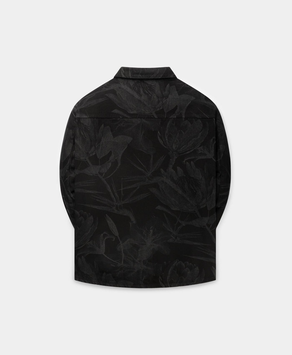 DP - Black Floral Laser Denim Shirt - Packshot - Rear