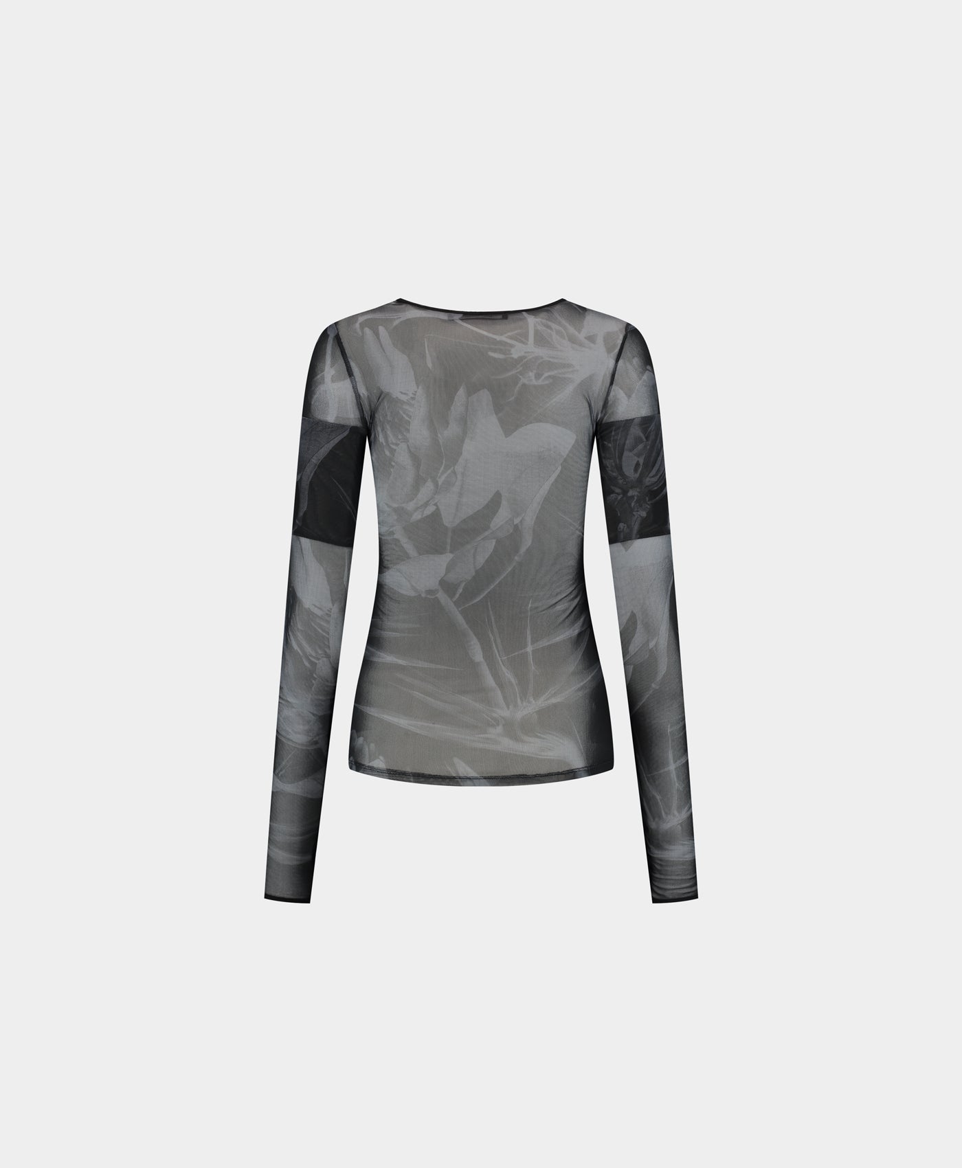 DP - Black Floral Mesh Top - Packshot - Rear
