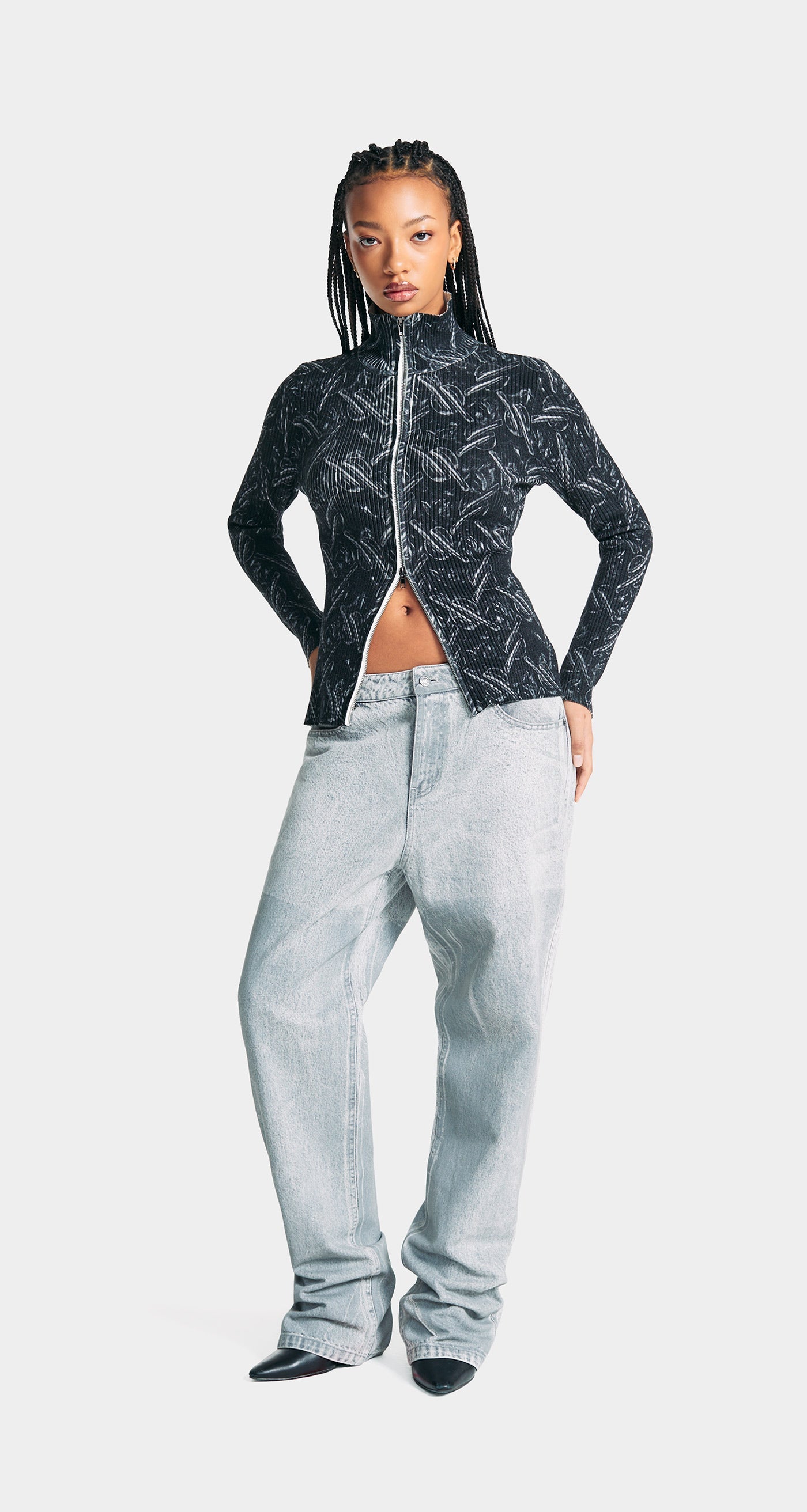 DP - Black Alora Bubblewrap Knit Cardigan - wmn - Front