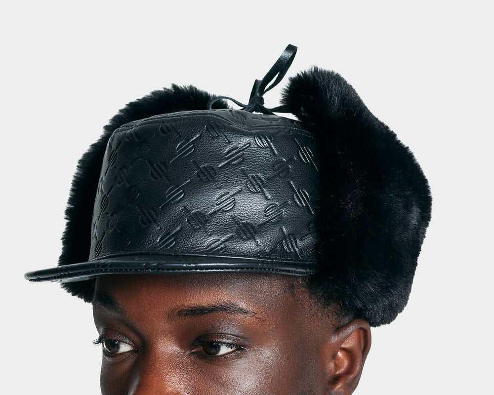 DP - Black Monogram Chapka Hat - Modelshot - men - front
