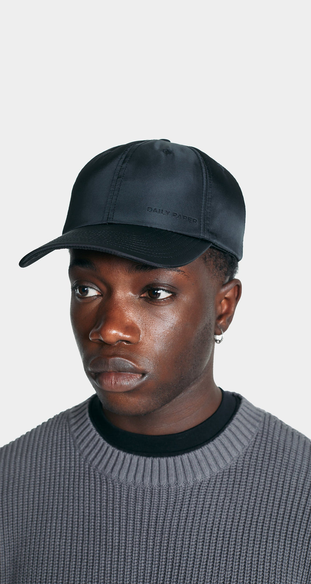 DP - Black Logo Nylon Cap - Modelshot - men - front