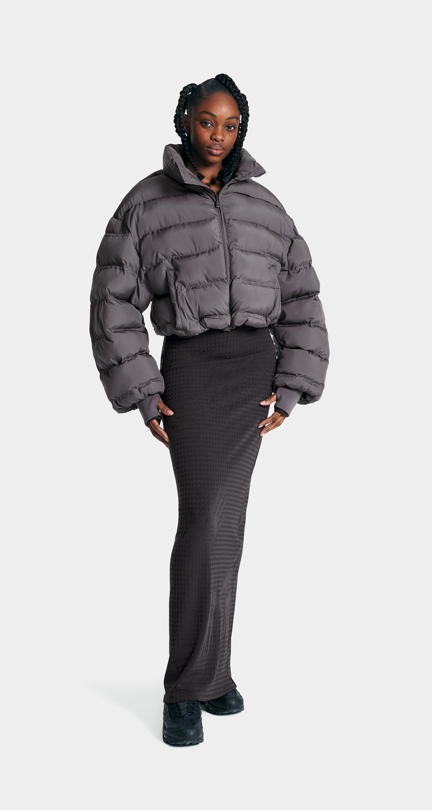 DP - Rabbit Grey Sela Puffer Jacket - Modelshot - Women