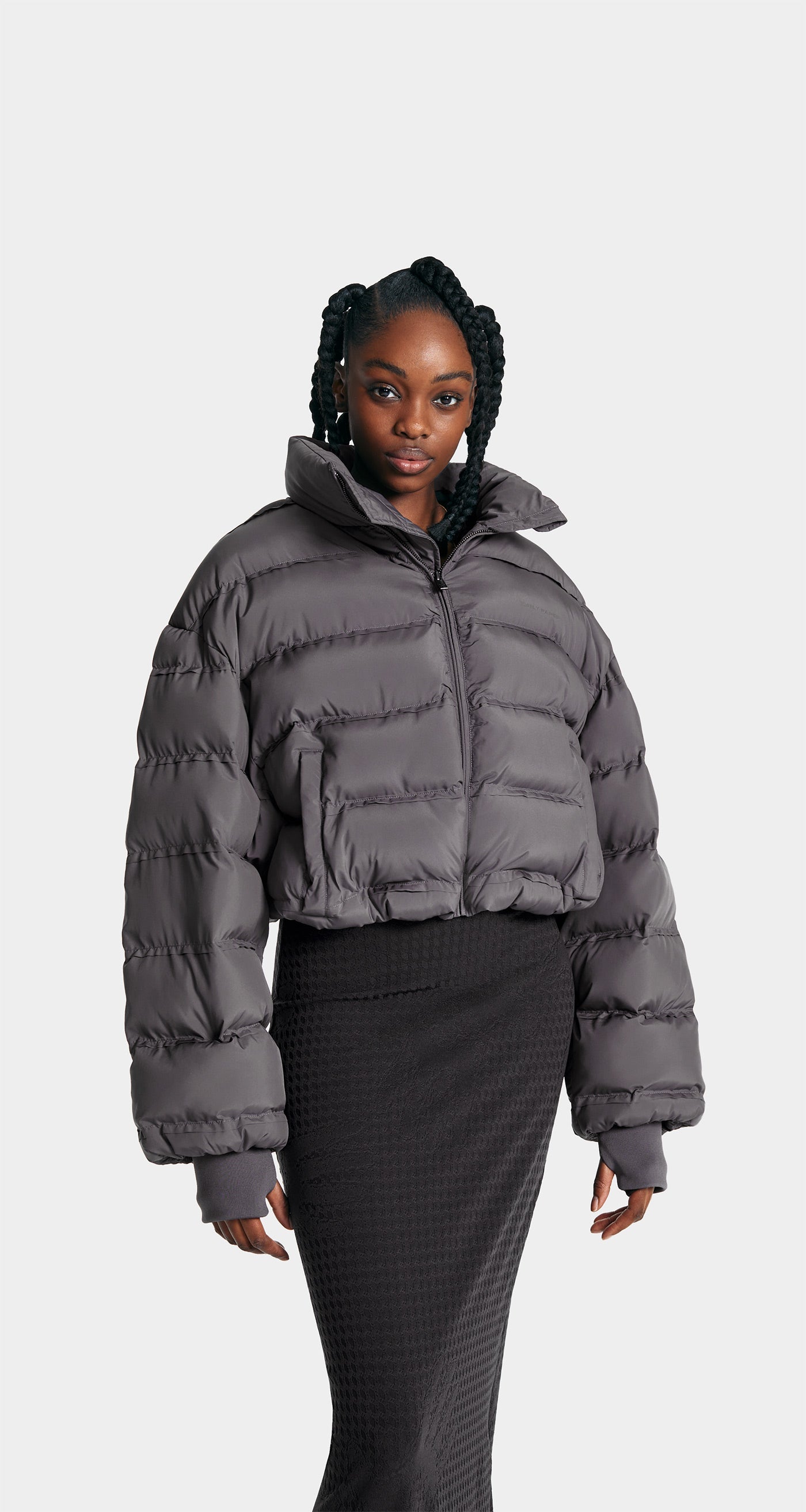 DP - Rabbit Grey Sela Puffer Jacket - Modelshot - wmn - rear