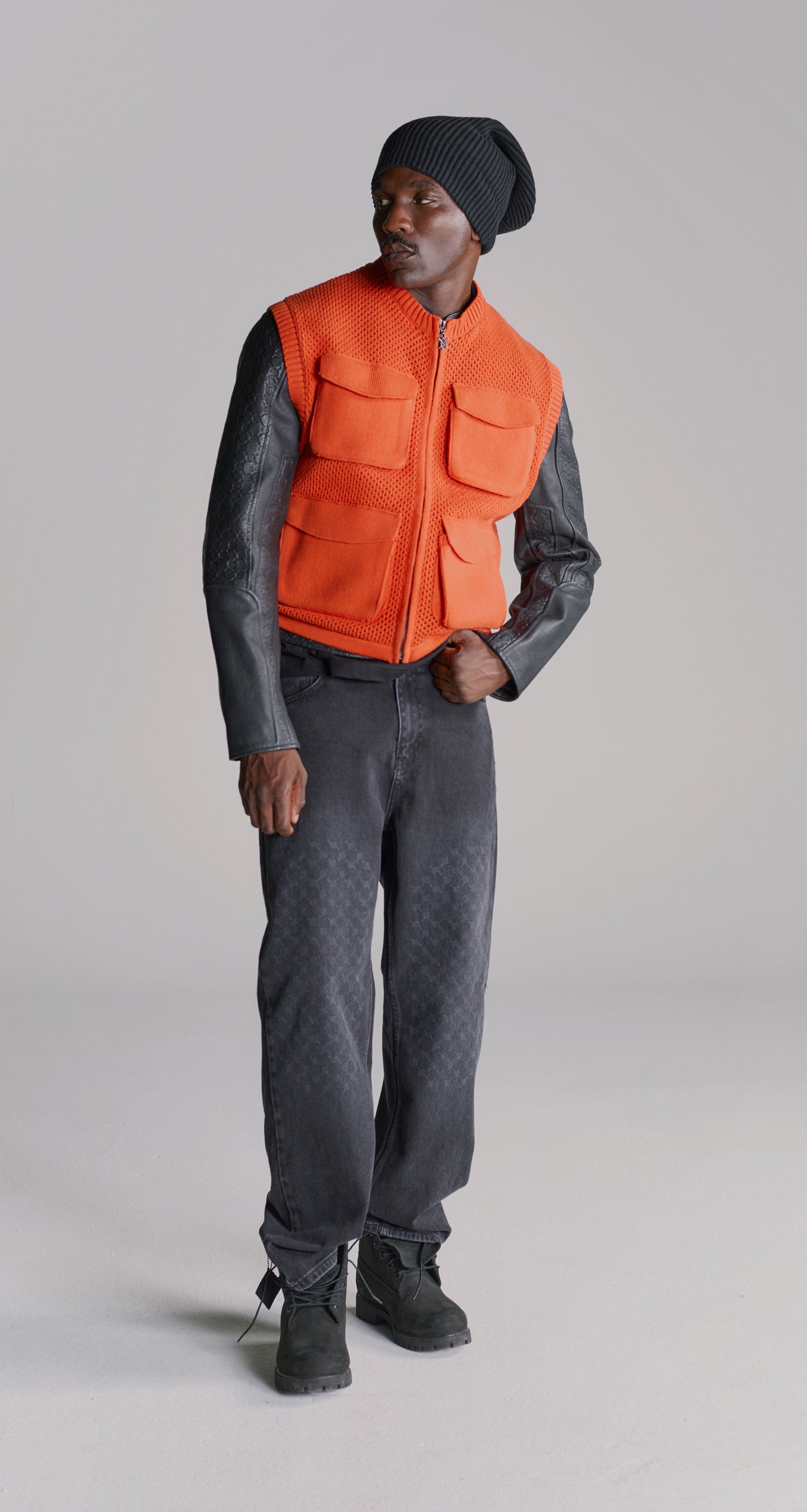 DP - Red Clay Crochet Vest - Modelshot - mens