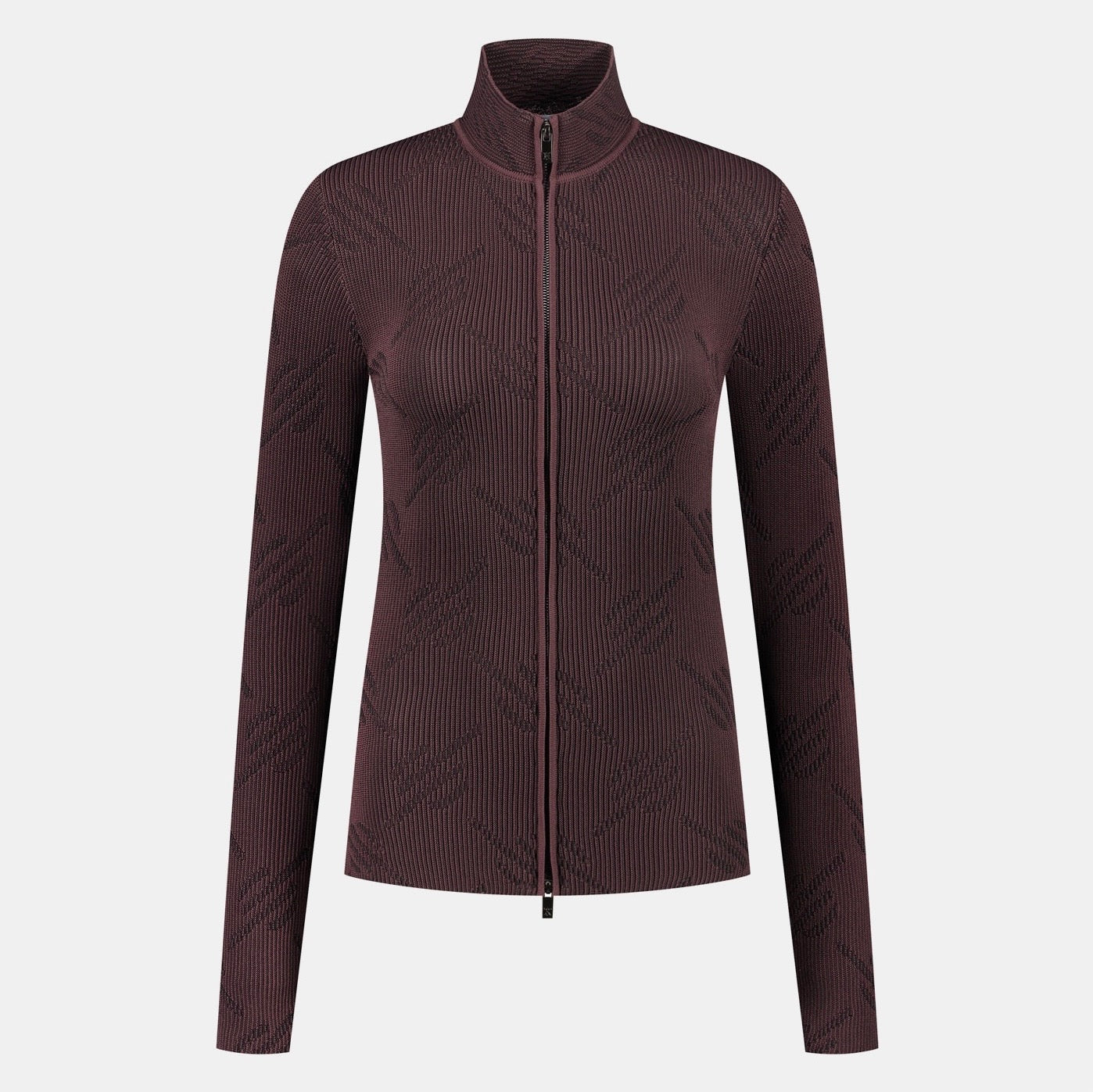 DP - Roast Brown Knitted Monogram Cardigan - Packshot - Front